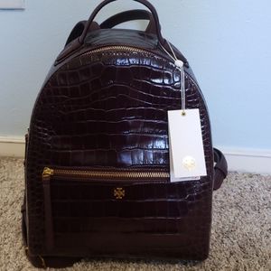 NWT Tory burch croc embossed back pack